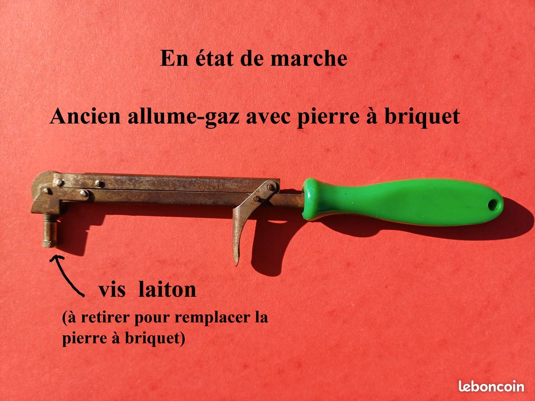 Allume-gaz Ancien Longvie – Modèle à Friction – Rouge – Années 80/90 – Occasion (voir Photos)