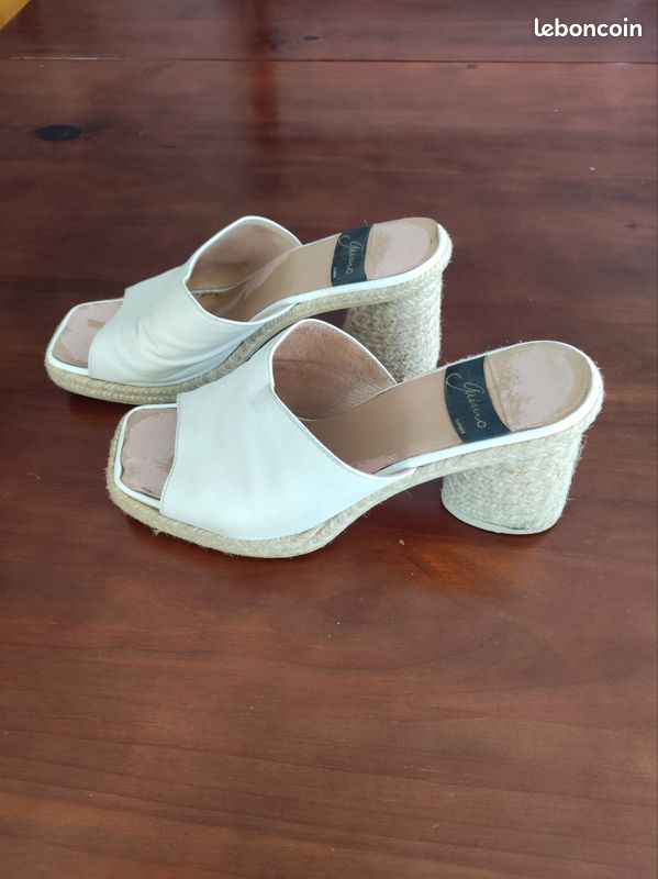 Sabots en cuir et ficelle - Gaimo - Beige (image 3)