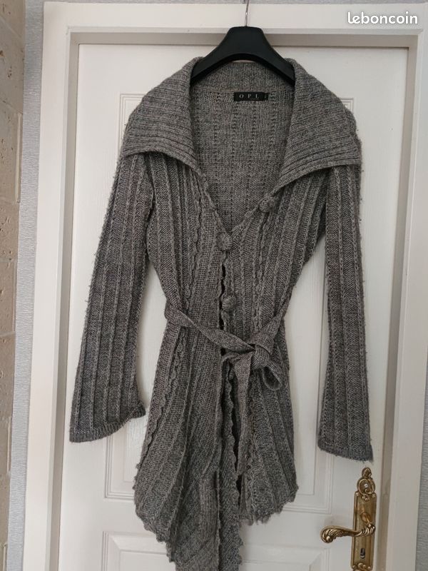 Pull Tunique Gris Foncé H&M Taille 38/40 - 50% Laine, 20% Soie, Neuf Sans Étiquettes