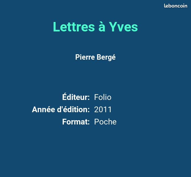 Lettres à Yves - Pierre Bergé (image 2)