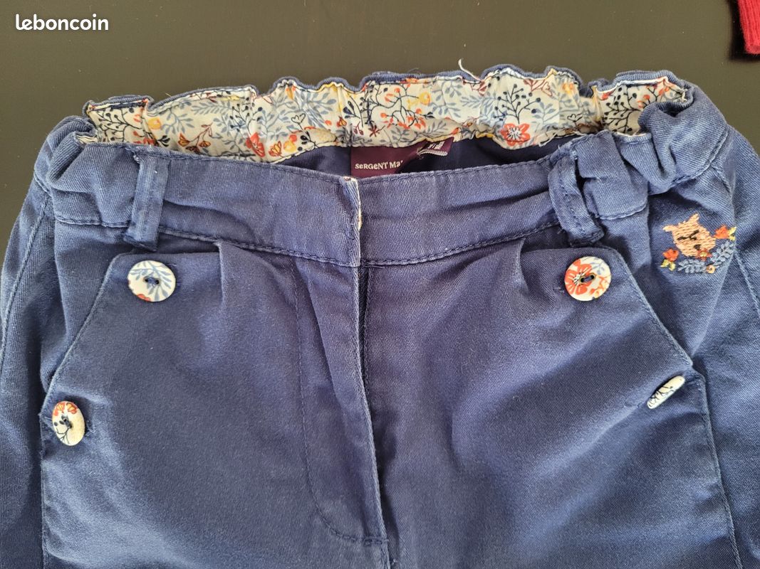 Pantalon bleu fille Cyrillus taille 10 ans Vêtements