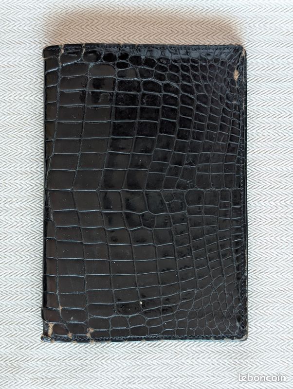 Portefeuille Carnet Ancien Art Nouveau Italie Début 1900 - Cuir Et Argent 800 - Très Bon état