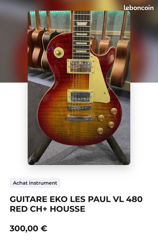 Guitare EKO LES PAUL VL 480 RED CH+ (image 1)