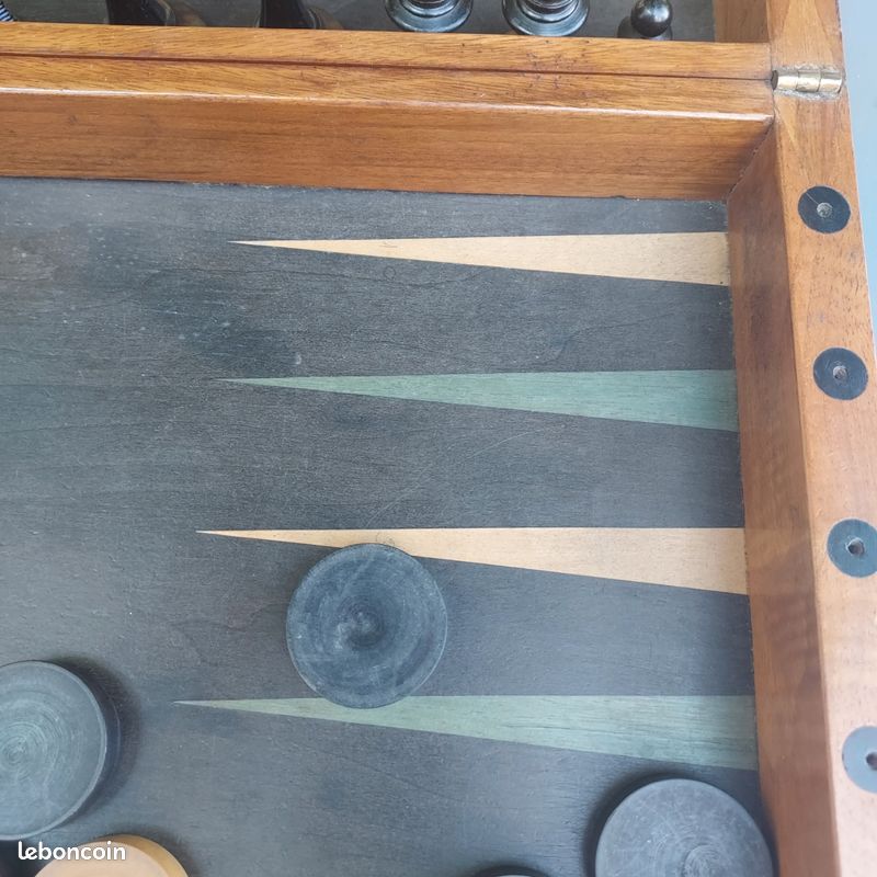Très beau backgammon + jeux d.echecs en bois complet (image 4)