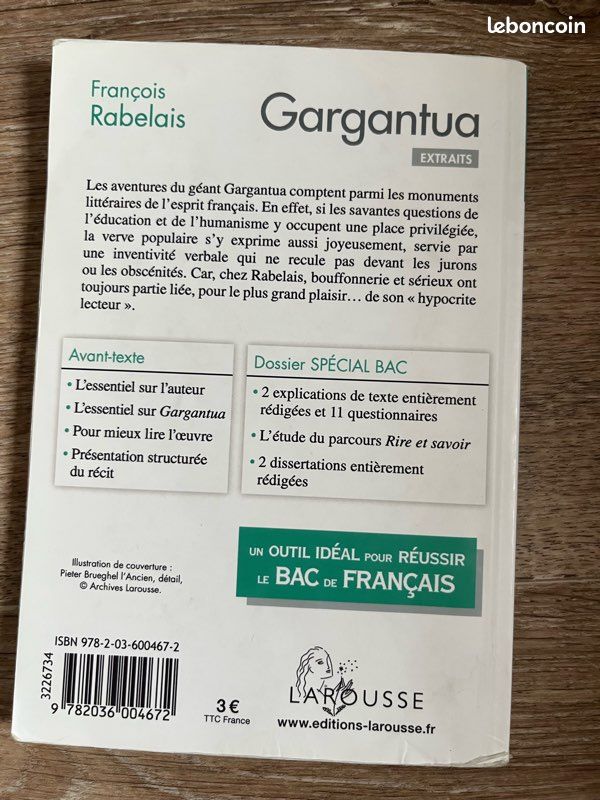 Gargantua, François Rabelais, petits classiques Larousse (image 3)