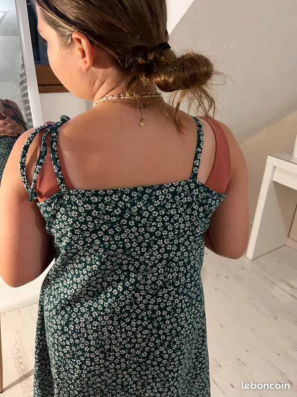 Robe verte fleuris (image 7)