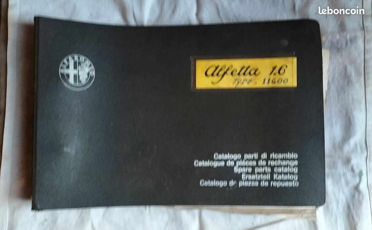 Rare Alfa Romeo Classeur / Catalogue d'atelier de toutes les pièces de rechange pour Alfetta 1.61.6 (image 1)