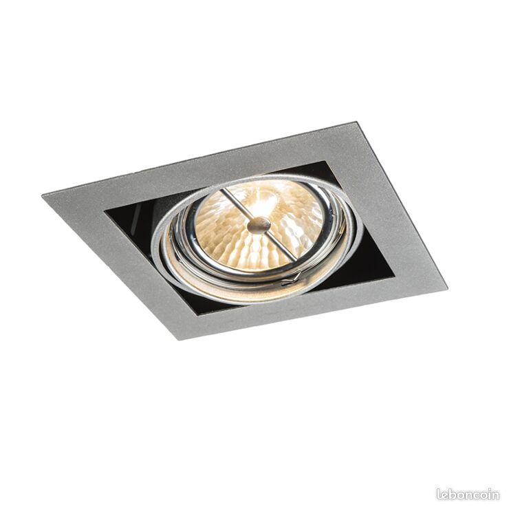 2 Spot à encastrer carré en aluminium réglable à 1 lumière (image 2)