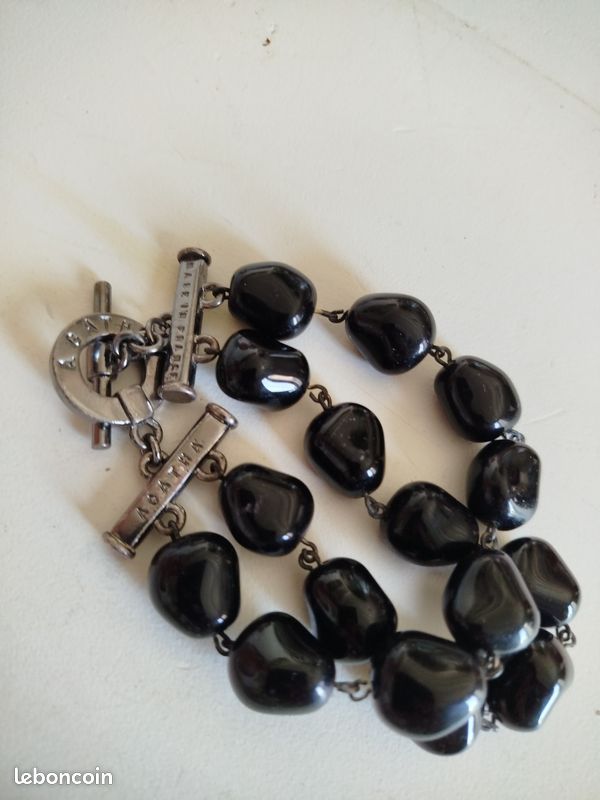 Bracelet perles noires Agatha (image 6)