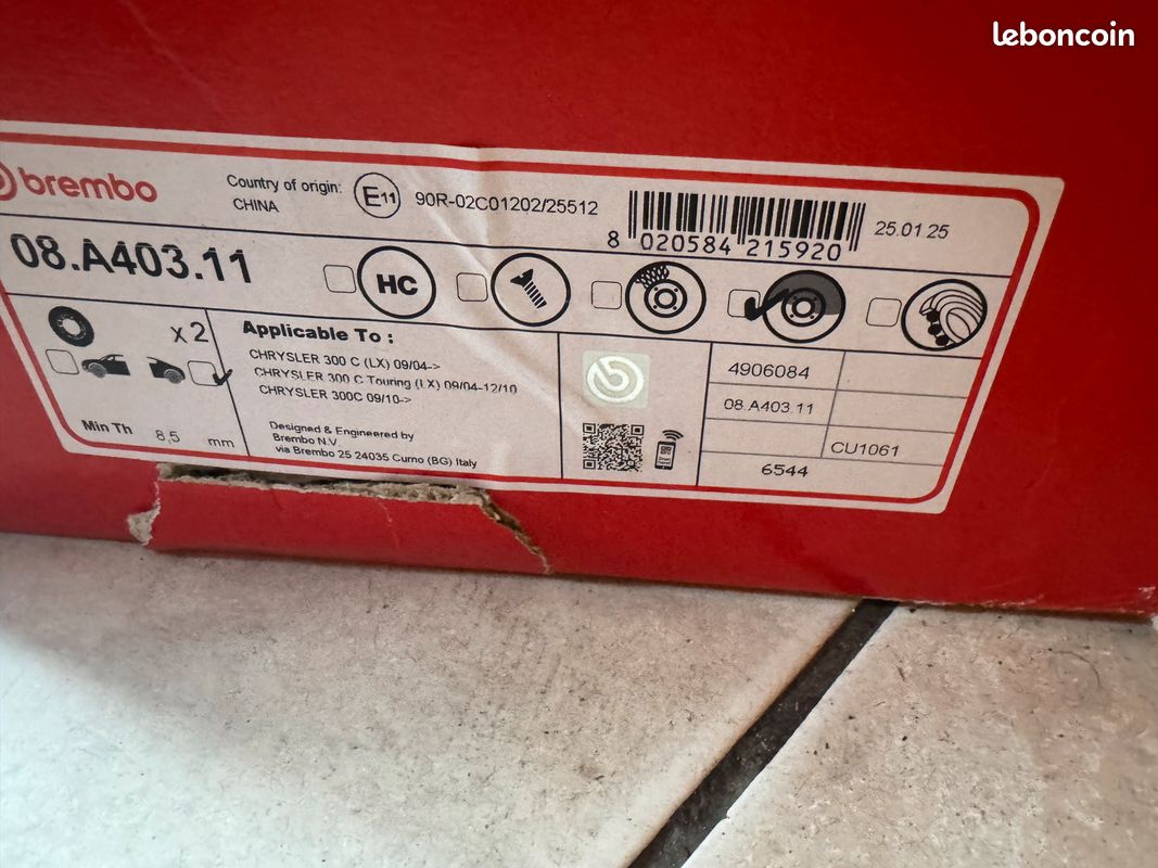 Disques de frein Dodge charger challenger, Chrysler (image 2)