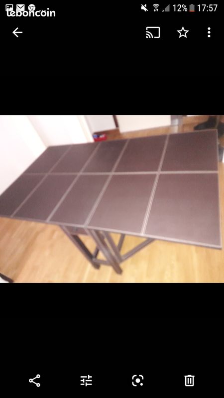 Table en simili cuir marron (image 1)