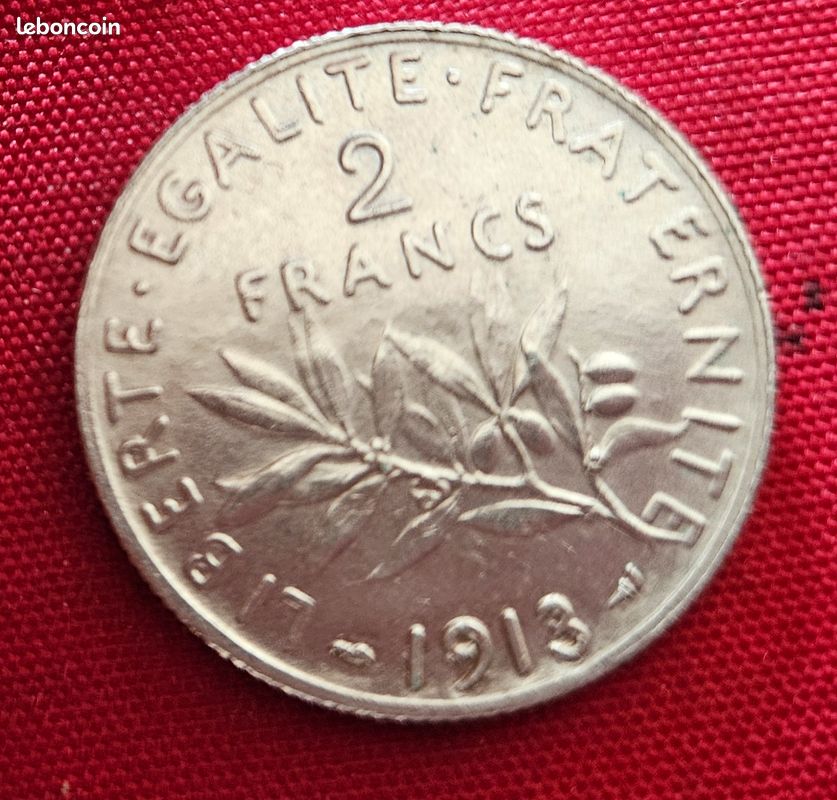 2 Francs semeuse 1913 argent qualité superbe (image 4)