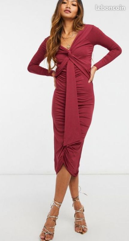 Robe mi-longue bordeaux Asos (image 1)