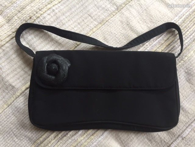Sac à main pochette soirée noir pailleté TBE (image 1)