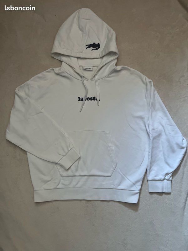 Sweat à capuche Lacoste blanc (image 1)