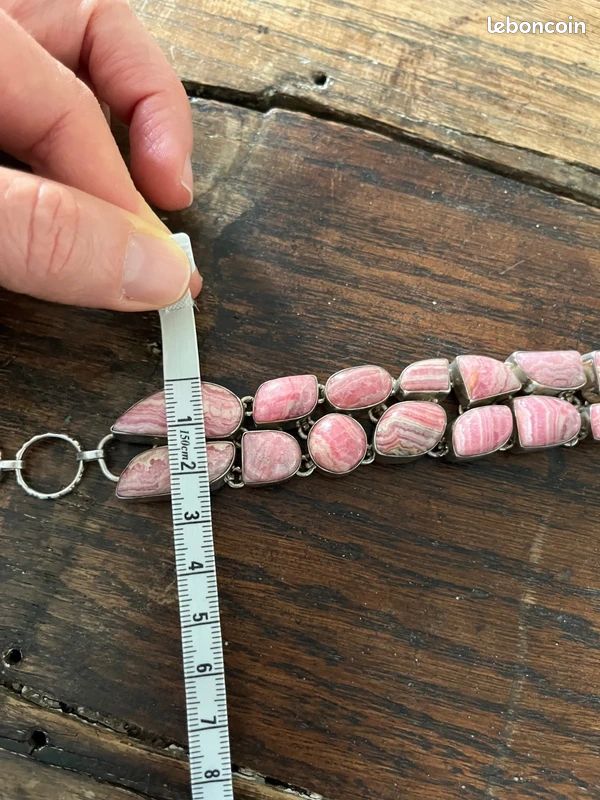 Magnifique bracelet argent et rhodochrosites (image 10)