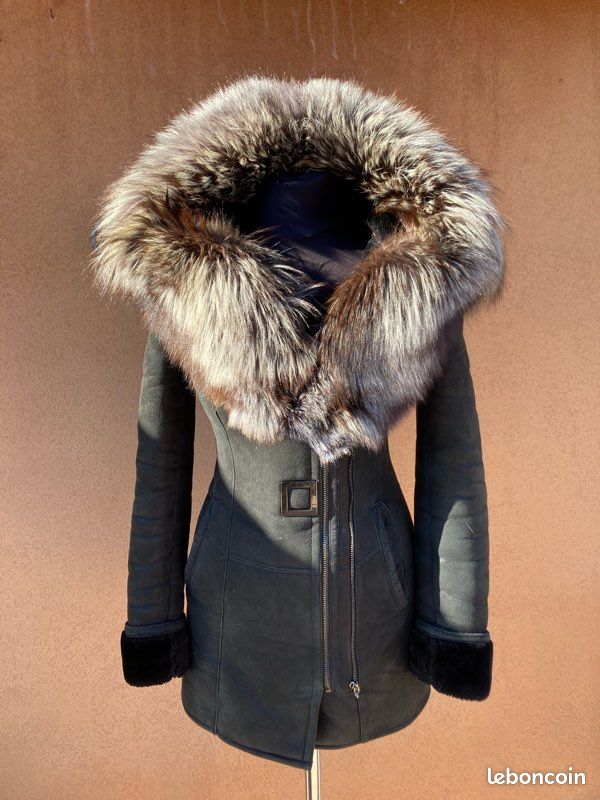Manteau en cuir nubuck S (image 1)