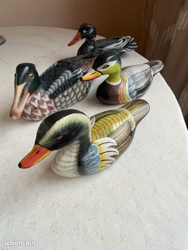 Lot De Canards Décoratifs – Bois Et Céramique – Très Bon État