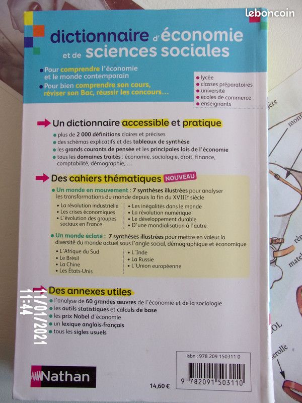 Ldictionnaire économie et sciences sociales livre Nathan (image 2)