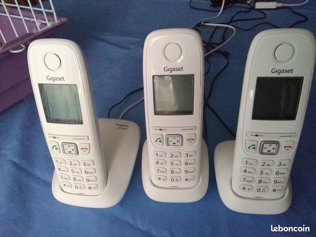 3 téléphones avec base Gigaset blanc (image 1)