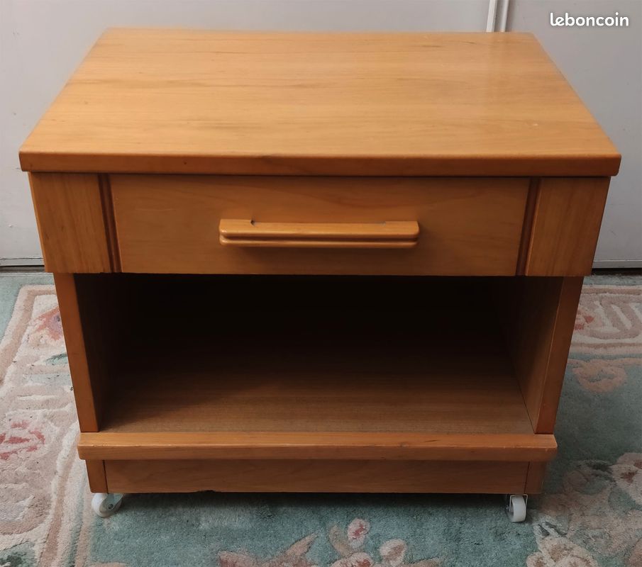 Table de nuit avec 1 tiroir sur roulettes (image 2)