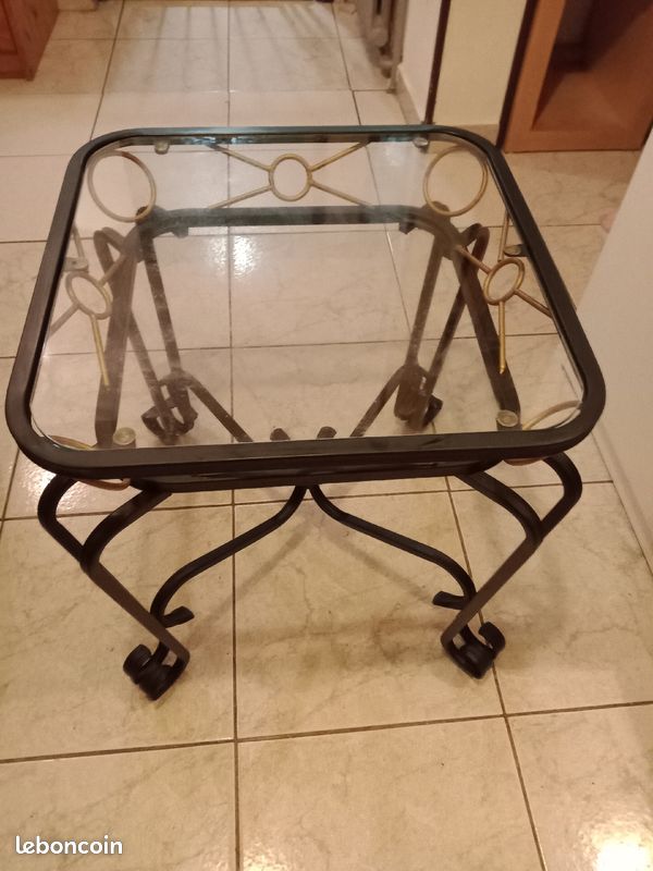 Table basse en fer forgé (image 1)