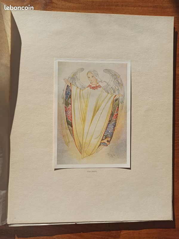 Coffret Der Leuchter, Sulamith Wülfing. 1936. Préface d’Otto Schulze-Elberfeld. Incomplet. Seulement 4 gravures. 1. Der engel. 2. Erkennen 3. Entfaltung. 4. Heimkehr des engels (image 12)