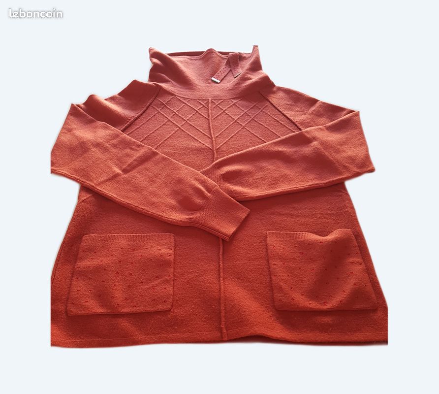 CHRISTINE LAURE - Pull femme taille 42 Couleur terracotta (image 3)
