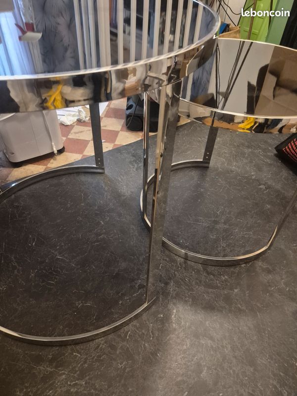2 table en metal et verre noir (image 3)