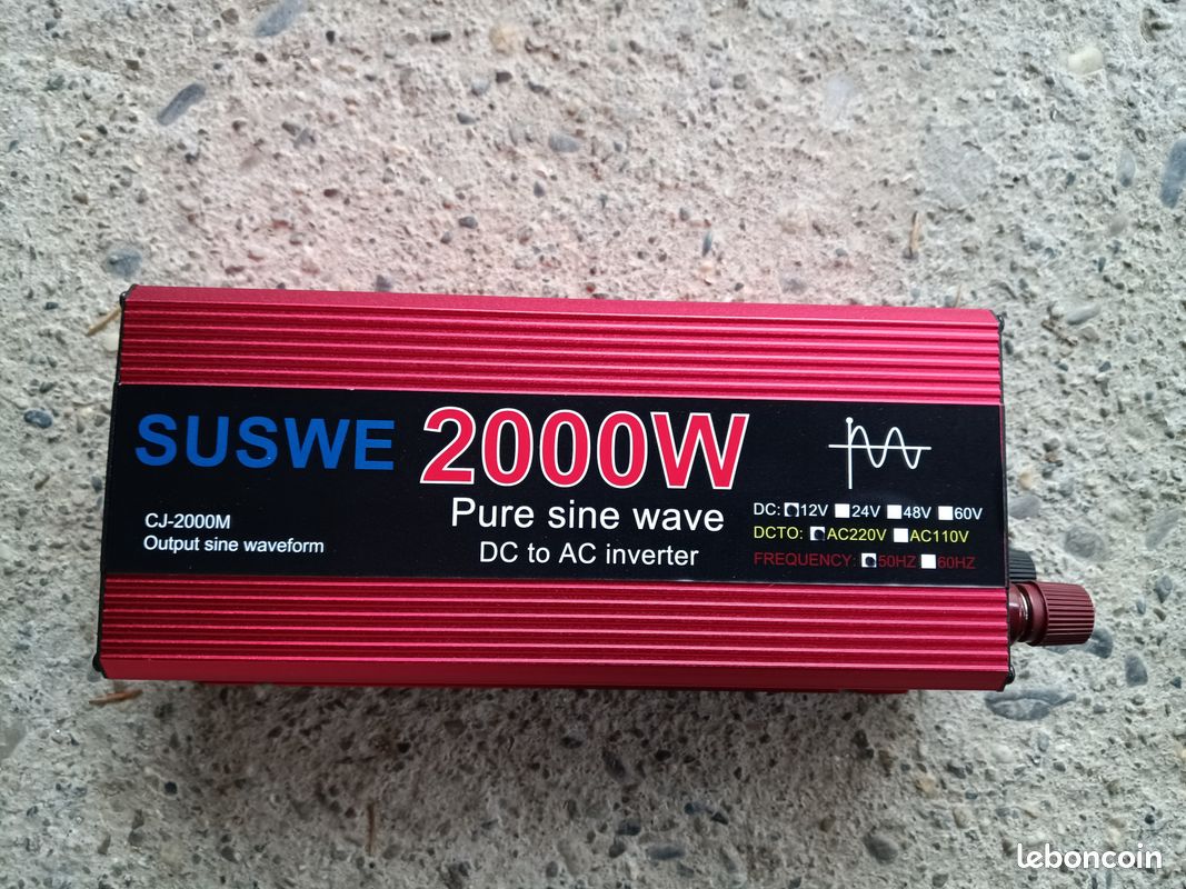 Convertisseur 12 / 230V 2000Wc PUR SINUS SUSWE (image 1)
