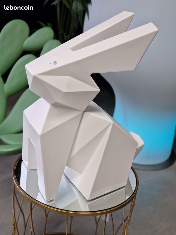 Lapin Origami En Laiton Recyclé – Objet Déco Intérieur – Fini Main
