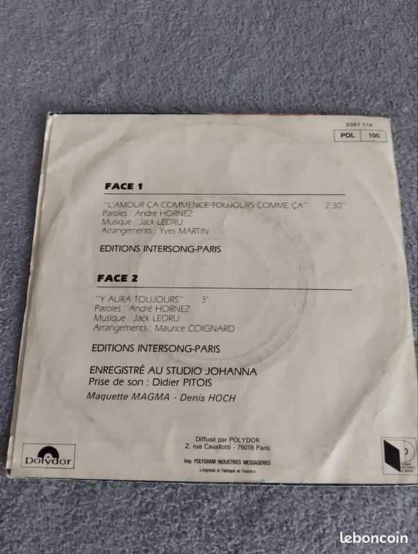 Disque vinyle 45tours les Bidasses (image 2)