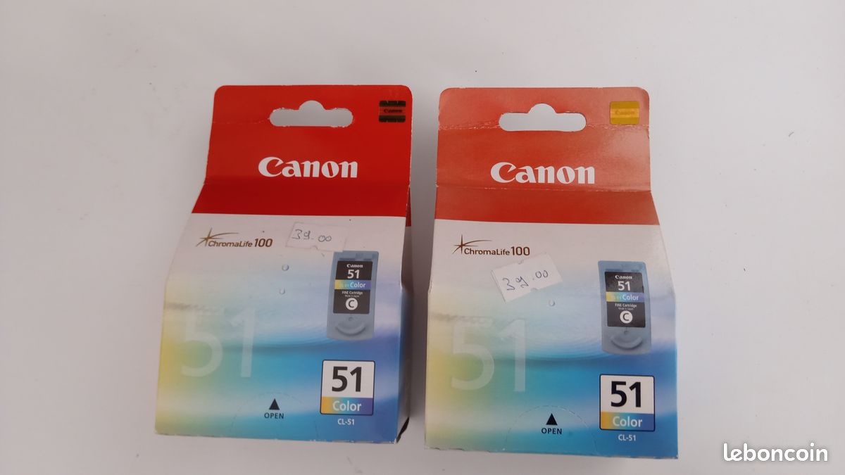 Lot de 2 Cartouches d'encre Canon CL-51 origine neuve (image 1)