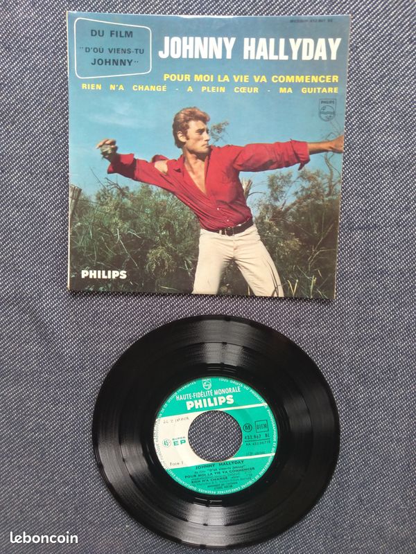 Vinyle EP 45 Tours 13e Série J. HALLYDAY Pour moi la vie va commencer PHILIPS 432.967 (image 1)