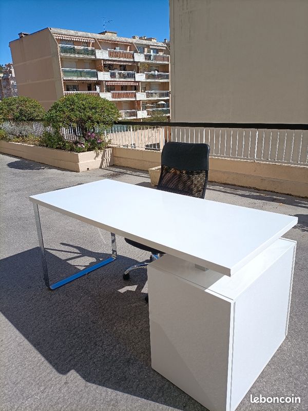 Bureau Masdrovia laqué blanc 160x70 cm (image 2)