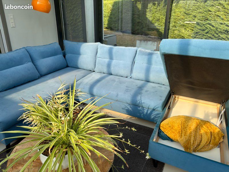 Canapé d’angle panoramique convertible avec coffre – 490 (image 1)
