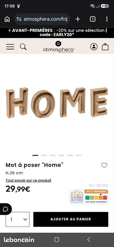 Mot à poser ou accrocher HOME (image 7)