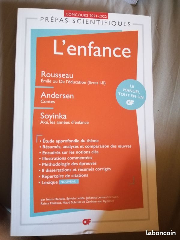 L'enfance /livre de français pour Prépas scientifiques (image 1)