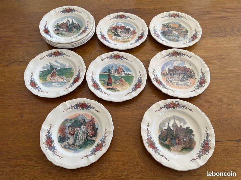 Assiettes plates,faïencerie Sarreguemines, modèle Obernai (image 6)
