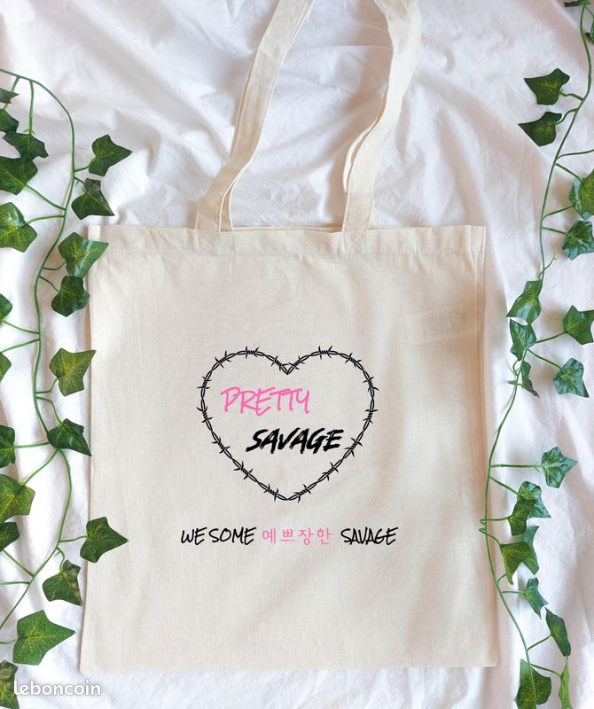 Blackpink Pretty savage tote bag (image 1)