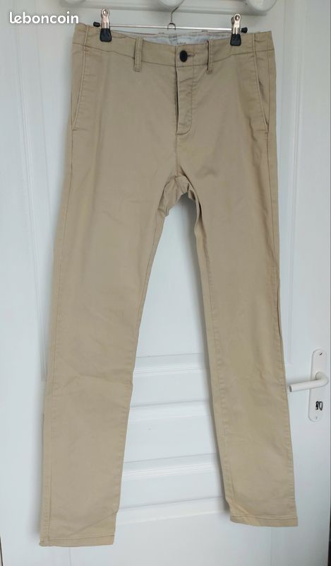 Pantalon Chino Cargo Jules Taille 38 Coupe Slim Marron - Occasion Très Bon état
