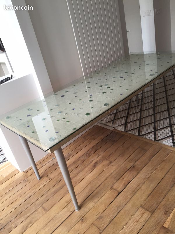 TABLE double plateau VERRE (image 1)