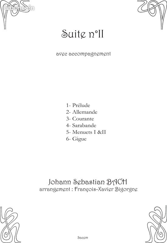 Partition - Six Suites de Bach pour 2 violoncelles, Suite n°2 BWV 1008 (image 1)