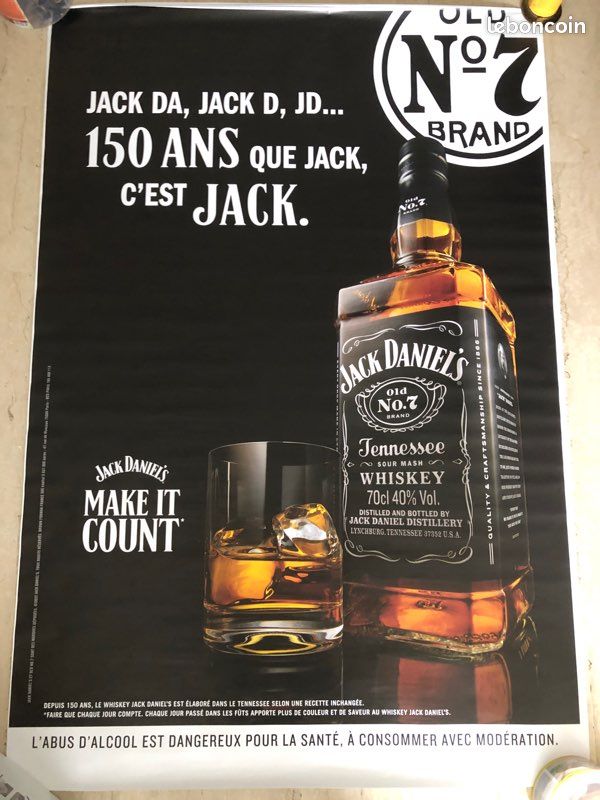 Affiche de collection đ„ JACK DANIELâS (2022) grand format 175x120cm đŒ poster original ROULĂ đŠ (image 1)