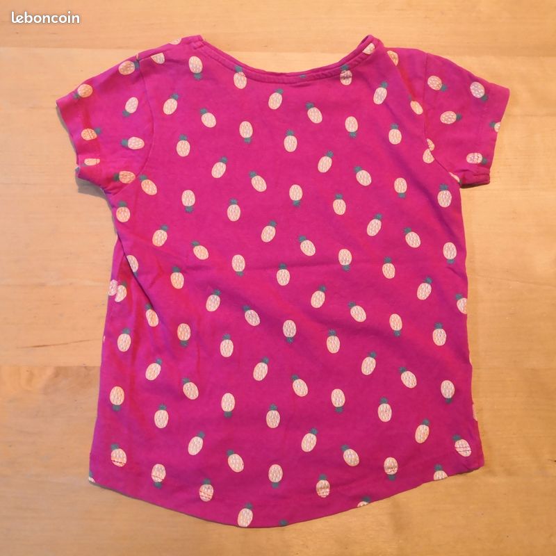 T-shirt fille 7 8 ans Primark blanc fleuri - Vêtements