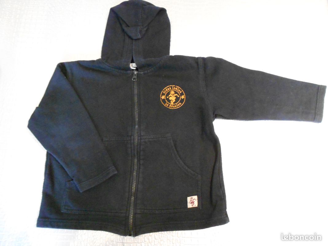 Sweat zippé a capuche noir Baobab Taille 4 ans kanou42 (image 1)