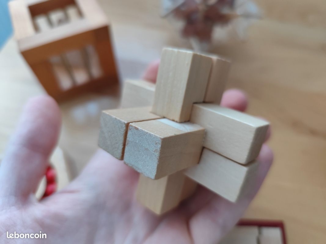 Lot De 8 Casse-têtes En Bois - Jeux De Réflexion Vintage