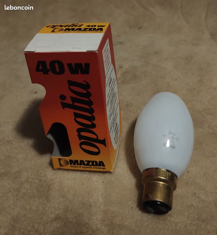 Ampoule Mazda 15W Culot 2 Picots 230V - Blanc Clair, Format Tube