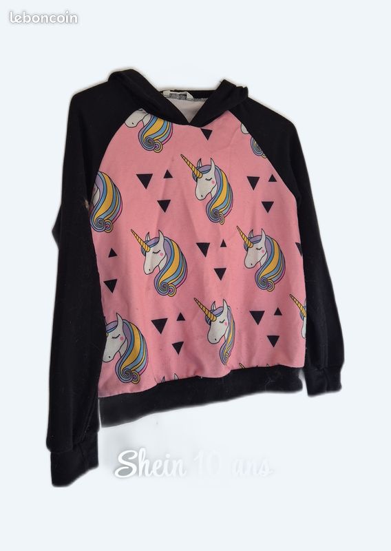 Sweat fille licorne 🌈10 ans shein (image 1)