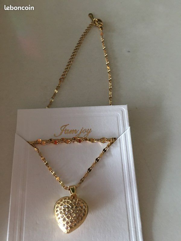 Chaîne avec pendentif , Coeur ,en Acier inoxydable doré (image 7)